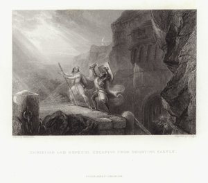 Christian et Hopeful échappant du château douteux - English School