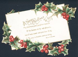 Rime de Noël, Carte de Noël - English School