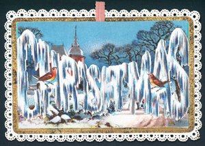 Texte de Noël dans la glace, Carte de Noël - English School