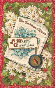 Journal de Noël, carte de vœux de Noël, fin du XIXe ou début du XXe siècle - English School