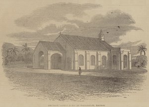 Église récemment construite à Vizianagram, Madras (gravure) - English School