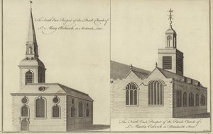 Église St Mary Abchurch, Abchurch Lane et église St Martin Outwich dans Threadneedle Street, Londres - English School
