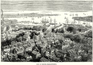Ville de Boston, Massachusetts (gravure) - English School