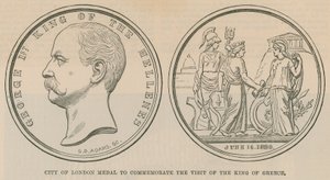 Médaille de la ville de Londres pour commémorer la visite du roi de Grèce en juin 1880 - English School