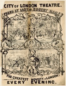 Théâtre de la ville de Londres. Enfin trouvé un homme honnête. Publicité - English School