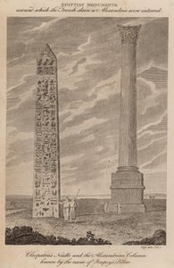 Aiguille de Cléopâtre et la colonne alexandrine connue sous le nom de Pilier de Pompée - English School