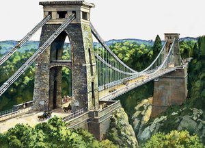 Pont suspendu de Clifton (gouache sur papier)