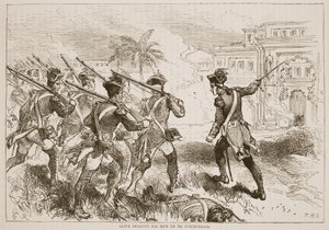 Clive menant ses hommes à Conjeveram, illustration de Cassell