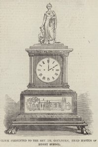 Horloge offerte au révérend Dr Goulburn, directeur de l