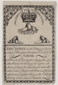 Fabricant de sabots, Thomas Berry, carte de visite - English School