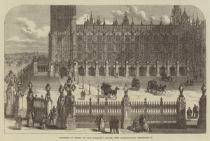 Cloître devant la maison du président, New Palace-Yard, Westminster (gravure) - English School