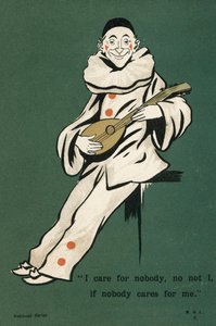 Clown jouant du luth (litho couleur) - English School
