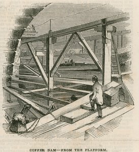 Cofferdam, Pont de Westminster, depuis la plateforme - English School