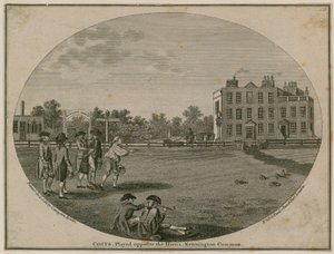 Jeu de coits en face des Horns, Kennington Common - English School