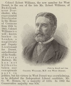 Colonel Williams, MP pour West Dorset (gravure) - English School