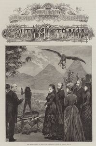 Exposition coloniale et indienne, Australie du Sud, visite de la reine au tribunal sud-australien, vendredi 21 mai (gravure)