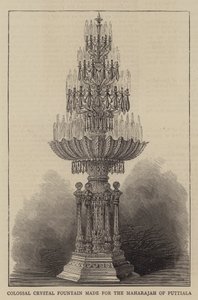 Fontaine de cristal colossale fabriquée pour le Maharajah de Puttiala (gravure)
