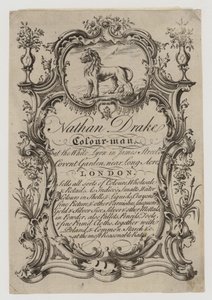 Marchands de couleurs, Nathan Drake, carte de visite - English School