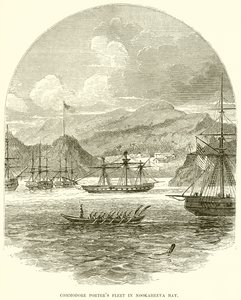 Flotte du commodore Porter dans la baie de Nookaheeva - English School