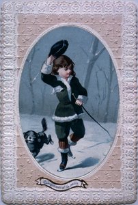 Compliments de la saison, carte de Noël victorienne - English School
