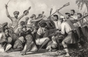 Conflit avec les Ghazees avant Bareilly le 6 mai 1858, extrait de 