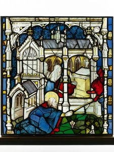 Panneau conservé de la Grande Fenêtre Est à York Minster : 