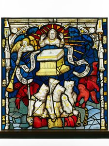 Panneau conservé de la Grande Fenêtre Est à York Minster : 