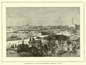 Constantinople, depuis le cimetière musulman, Scutari - English School