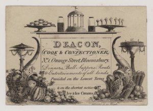 Cuisinier et confiseur, Deacon, carte de visite