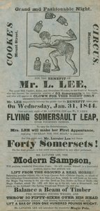 Cirque de Cooke, au bénéfice de Lavater Lee, 31 janvier 1844 - English School
