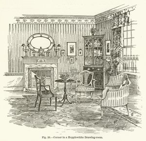Coin dans un salon Hepplewhite - English School