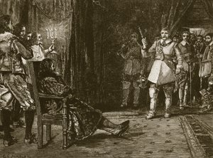 Entrevue du cornet Joyce avec Charles, illustration de Cassells Illustrated History of England - English School