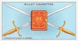 Bible de couronnement et épées - English School