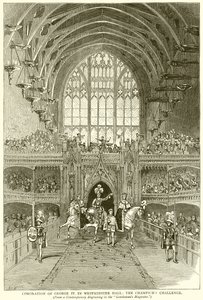 Couronnement de George IV. dans la salle de Westminster : Le défi du champion - English School