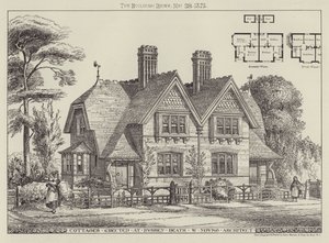 Cottages érigés à Bushey Heath (gravure) - English School