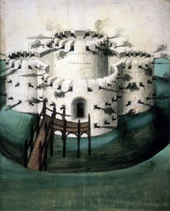 Cotton Augustus I i f.21, Design pour les châteaux de Walmer et Sundown ("Un château pour les Downes") - English School