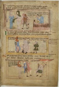 Lamech et ses deux épouses et son fils, Tubalcain, le forgeron, au travail - English School