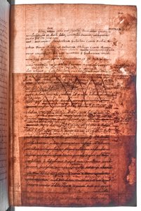 Coton MS Faustina F III, f. 107r (lumière transmise) - English School