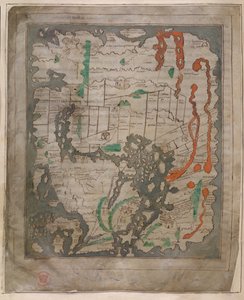 La carte de Tiberius, Mappa Mundi (vélin) - English School
