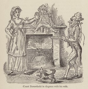 Le comte Boruwlaski en disgrâce avec sa femme (gravure) - English School