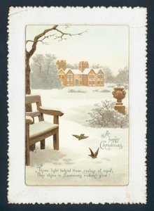 Maison de campagne dans la neige, Carte de Noël - English School