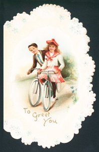 Couple à vélo, Carte de Noël - English School