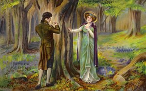 Couple gravant un cœur sur un arbre