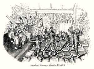 Les marionnettes de la cour (gravure) - English School