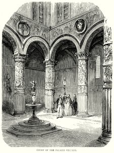 Cour du Palazzo Vecchio (gravure) - English School