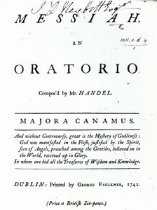 Couverture de la partition du Messie de Haendel, publiée en 1742 - English School