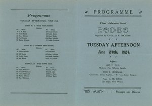 Couverture du programme du premier rodéo international