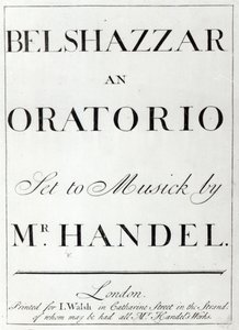 Couverture de la partition pour Belshazzar de Haendel, publiée en 1745