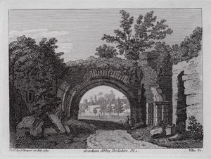 Abbaye de Coverham, Yorkshire (gravure) - English School