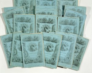 Couvertures des éditions mensuelles de Little Dorrit par Charles Dickens (1812-70), publiées vers 1856